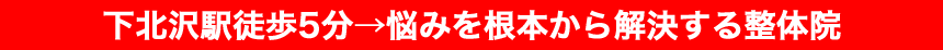 下北沢駅5分。金メダリストも通う整体院