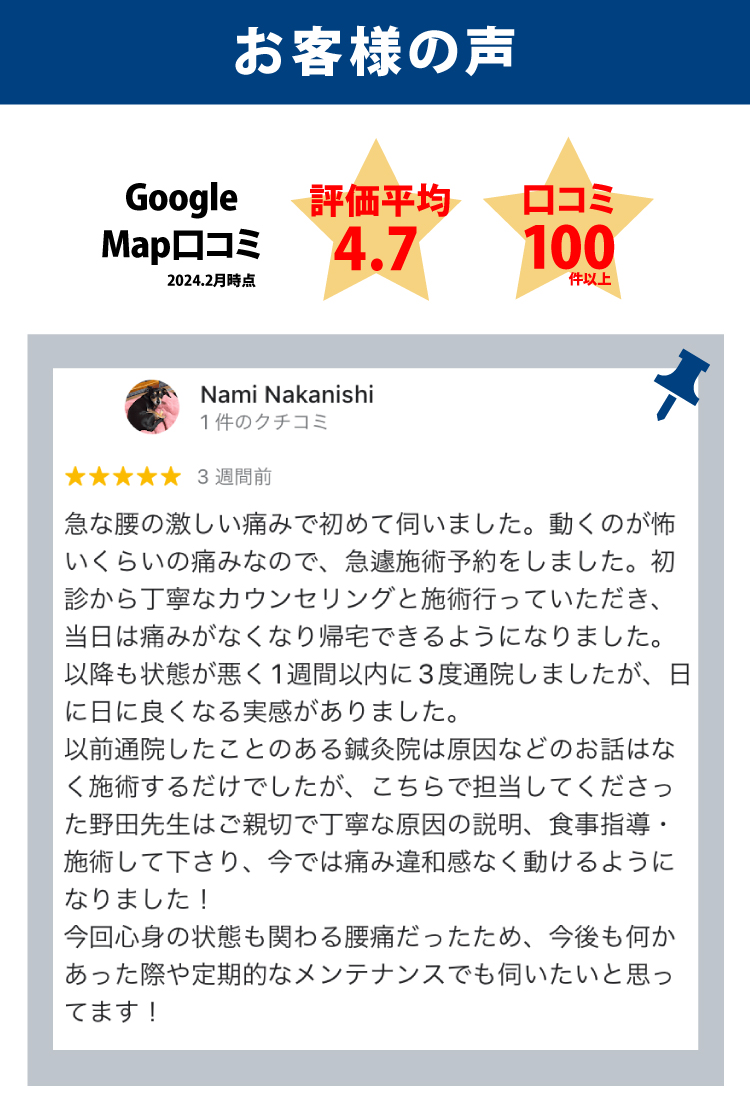 Googleレビューの一例